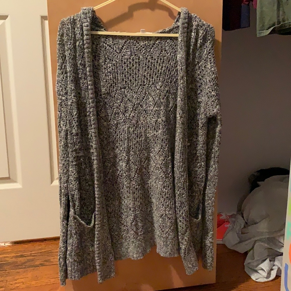 Grey knit cardigan